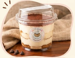 Individual Sweet Clouds tiramisu pot